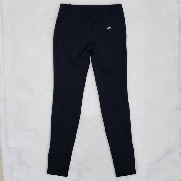 Blue & Black Geometric Print Pants w/Zippered Ankles - Picture 3 of 10